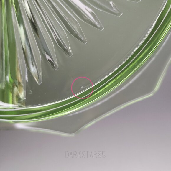 Vintage Depression Uranium Glass 12-Sided 4 Part Relish Dish - Picture 11 of 13